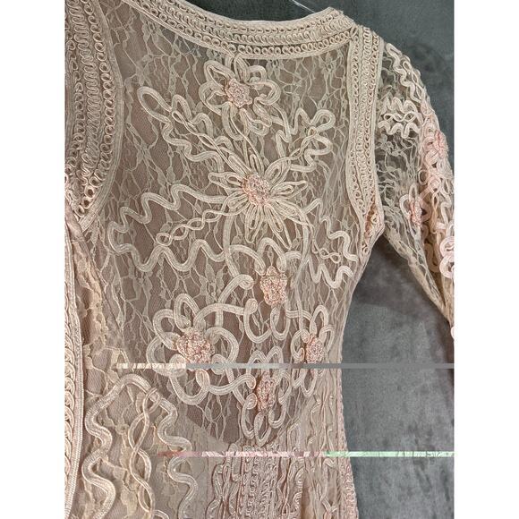 Sue Wong Nocturne Ribbon Lace Illusion Bodice Beige Dress 0 Mother of the Bride - Picture 14 of 16
